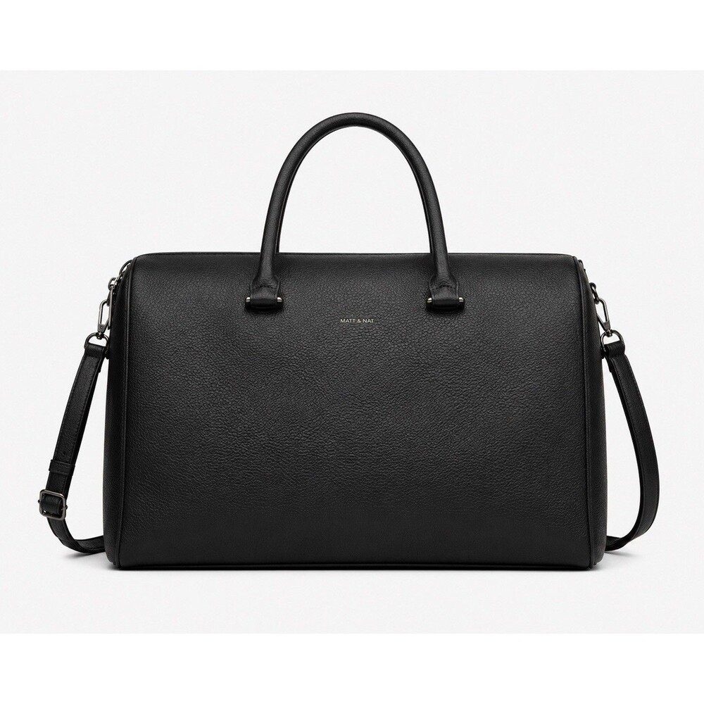 Matt & Nat Hapaksm Black Vegan Leather Doctor Bag Weekender Quiet Luxury Handbag